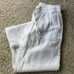 Linen wide leg pant